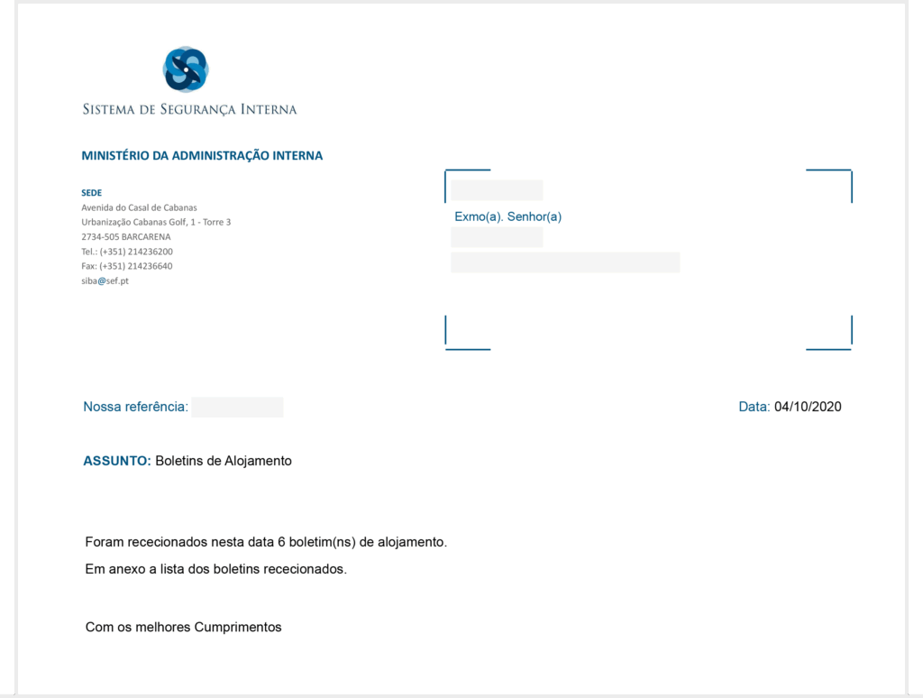 Boletins SIBA automáticos para Alojamento Local e Empreendimentos Turísticos